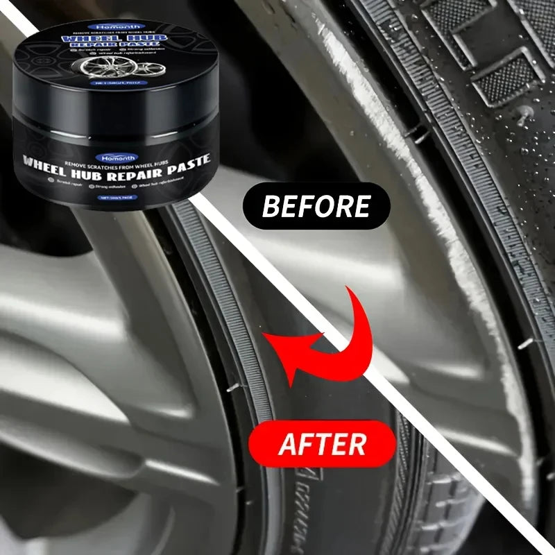 Car Wheel Rim Scratch Refurbishment Paste, Tire Rim Scratch Paint Repair Paste - Black And White Silver Aluminum Alloy Rim