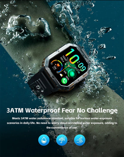 Smart Watch 2.01 Inch Screen Bluetooth Call 1000mAh Voice Assistant Watch Sport Fitness 3ATM Waterproof Smartwatch For Men 2025