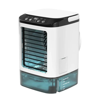 HOMEFISH Air Conditioner Portable Fan Desktop Dual Spray Ultrasonic Atomization 3-Speed Mute Air Cooler Night Light Electric Fan