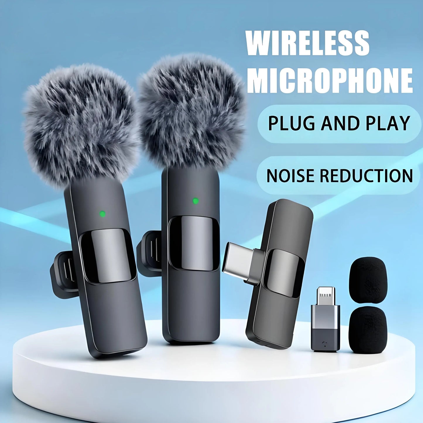Mini Portable Wireless Lavalier Microphone for Live Broadcast Gaming Audio Video Recording iPhone Android