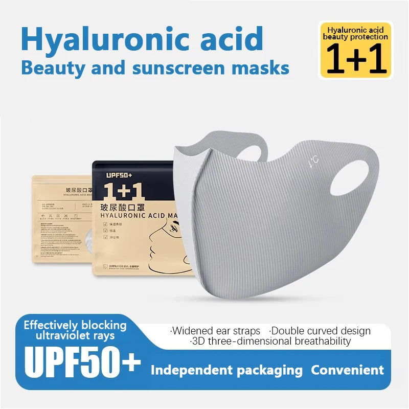 UPF50+ Anti-UV Face Cover Washable Hyaluronic Acid Face Mask Outdoor Running Cycling Sports Sun Protection Mask