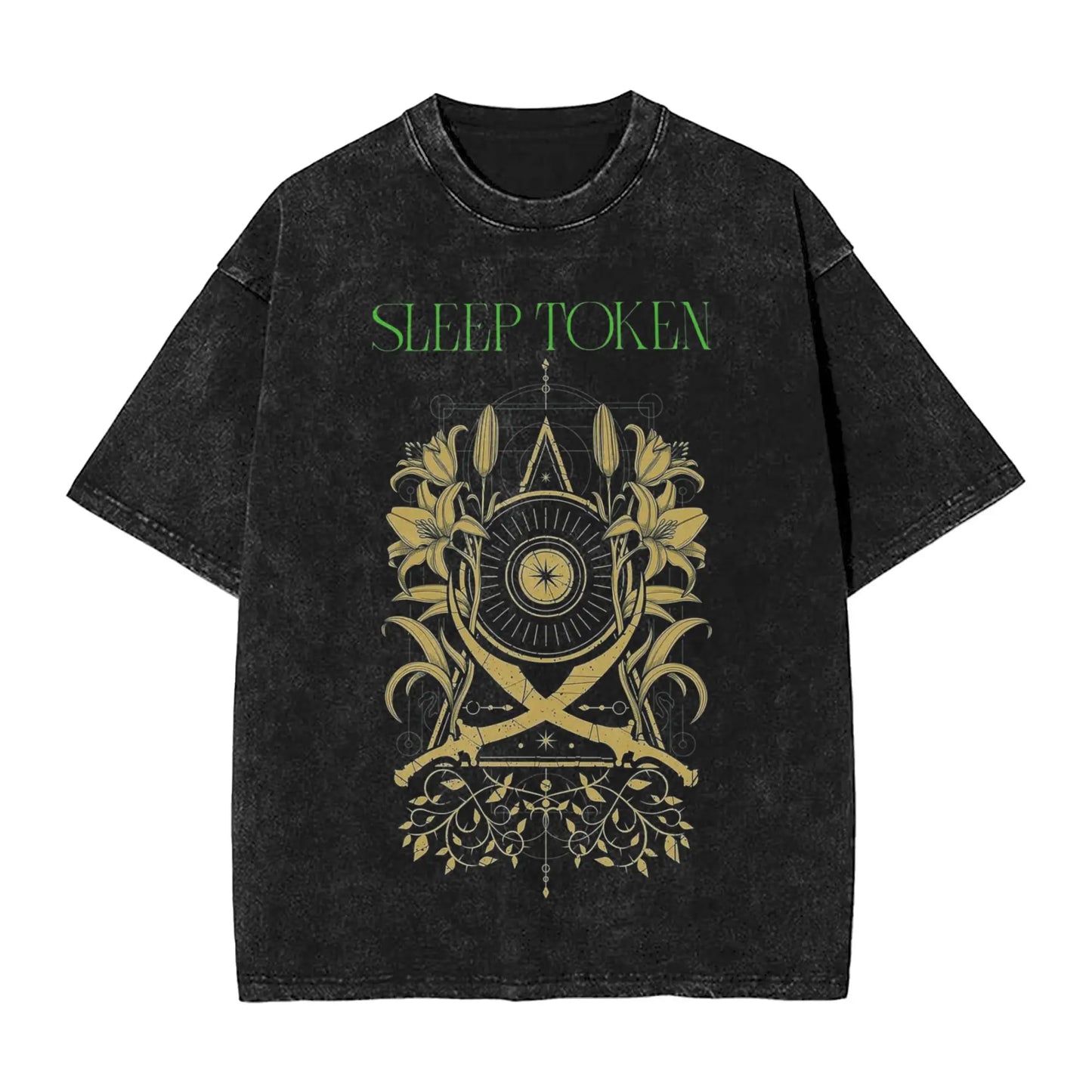 Sleep Rock Music Tokensd Even In Arcadia T Shirt Hip Washed Short Sleeve High Street T-Shirt Fashion for Men Women Streetwear