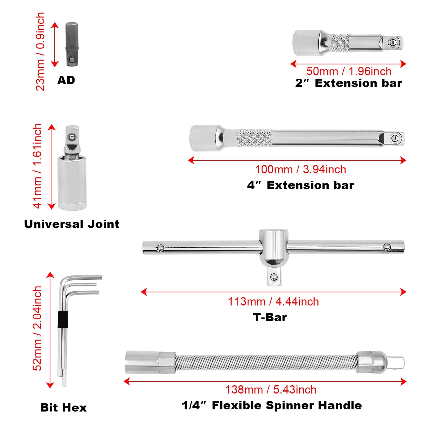 Motorcycle Repair Tool Kit 1/4-Inch Socket Set Car Repair Tool Ratchet Torque Wrench Combo Auto Repairing Set Mechanic Tools
