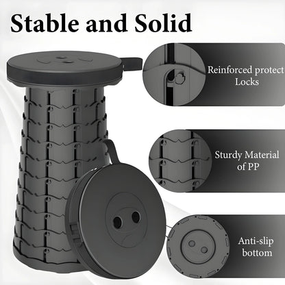 Portable Folding Stool Capacity Compact Camping Seat | Lightweight for Fishing Hiking Outdoor Events Subway Bus Commuting