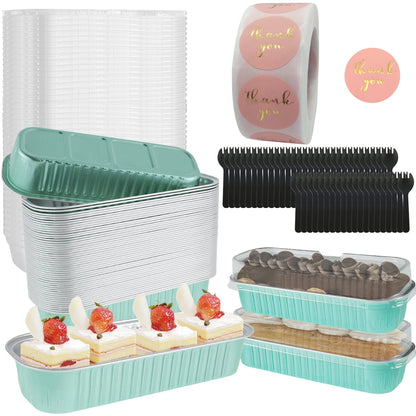 Mini Loaf Pans Rectangle Aluminum Foil Baking Pan Mini Bread Container Heat-Resistant Cake Pans Bread Containers Muffin Tins