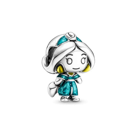 2025 New Disney Beautiful Princess Dress Bead Pendant 925 Silver Suitable for European Original Bracelet DIY Exquisite Jewelry