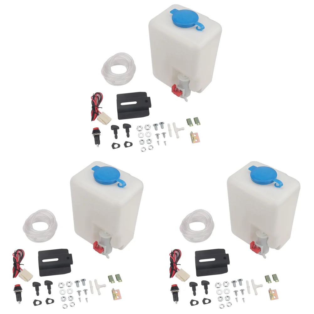 1-3Sets Windscreen Washer Pump 12V 1.5L Car Windshield Washer Bottle Kit Car Windshield Washer Reservoir Pump Car Cleaning Tools