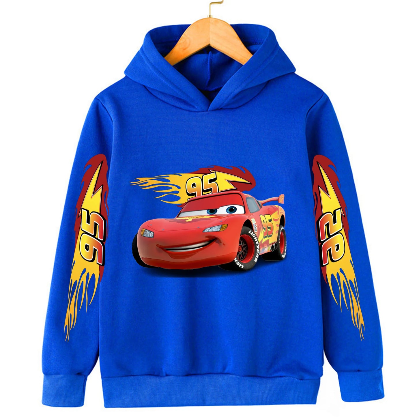 Fall and winter new sweatshirts Disney car kids lightning McQueen cartoon print kids hoodie pants anime kawaii boys and girls
