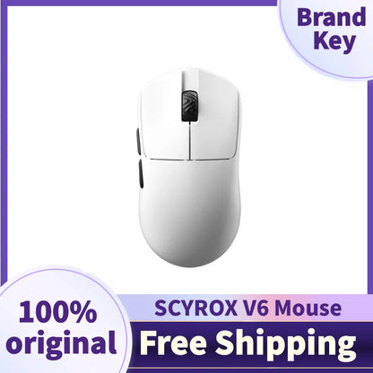 Scyrox V6 8000Hz wireless three-mode mouse,Paw3950 sensor 30000DPI wired lightweight mouse gamers Computer Laptop accessory.