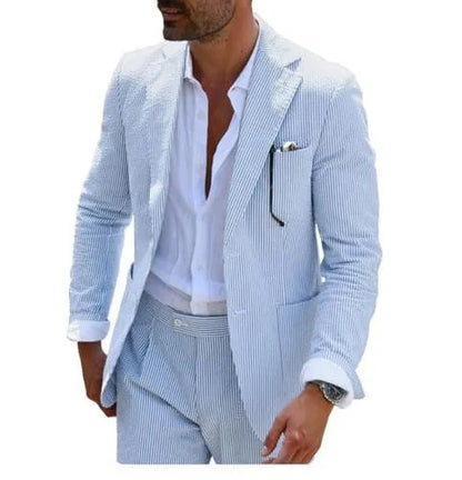 2025 Spring New Men Digital Print Casual Suit Set Jacket Pants Two Piece Cross Border Trade