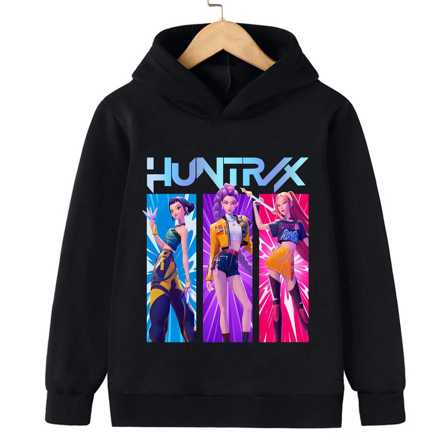 2025 Movie KPop Demon Hunters Cartoon Girls Boys Hoodies Children's Korean Wave Print Fashion Casual Tops Casual Girls Clothing