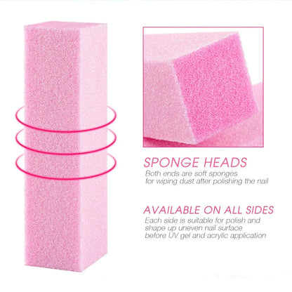Pink Buffing Sanding Files Block Pedicure Manicure Care Sponge Nail Art Buffer Grindig Polishing No Hurt Nail Art Tools