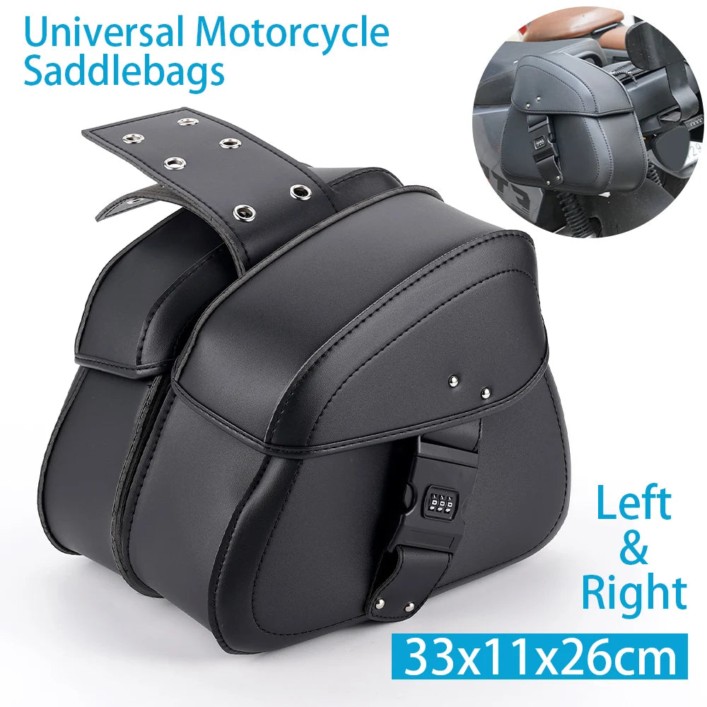 A Pair of 2 Black Motorcycle Hanging Bags, Suitable for Motorcycle Bags, Side Boxes, Side Bags, Tool Bags, Saddle Bags