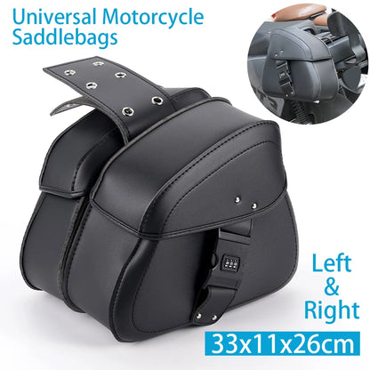 A Pair of 2 Black Motorcycle Hanging Bags, Suitable for Motorcycle Bags, Side Boxes, Side Bags, Tool Bags, Saddle Bags