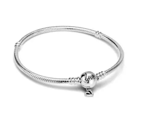 2025 New Disney Mickey Mouse Spider Man Heart Clip Original 925 Silver Plated Bracelet Love Buckle Bead Decoration DIY Women's