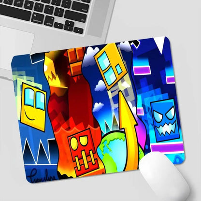 Cartoon Geometry Dash Video Game Office Student Gaming Thickened Large Pad Non-slip Cushion Mouse Pad for PC Computer Table