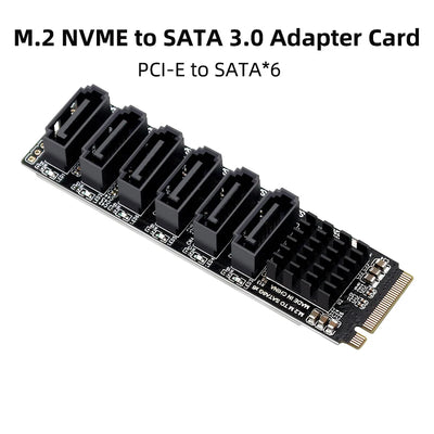 M.2 NVME PCI-E PCIE X4 X8 X16 to 6 Port 3.0 SATA Adapter Card Riser III ASM1166 6GB/S Chassis server PC Computer Expansion
