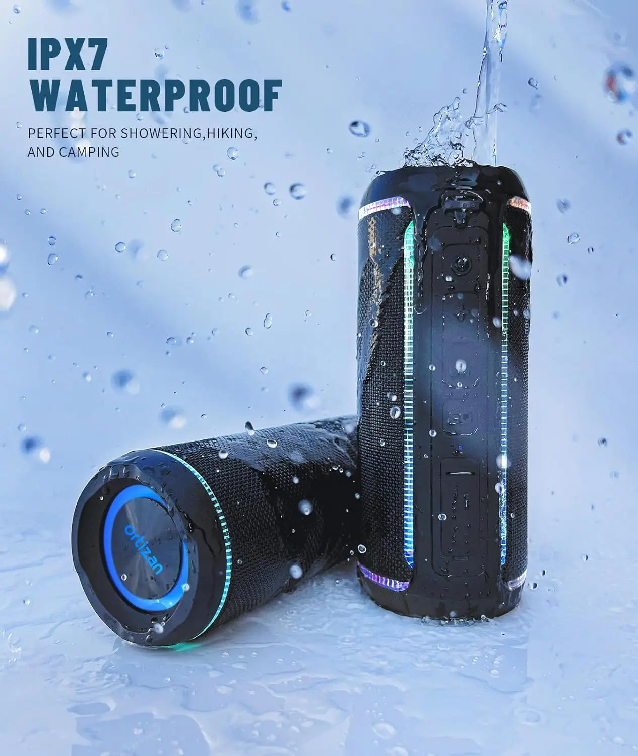 Ortizan X30 Portable Bluetooth Speakers Bass Boost 40W Powerful Wireless IPX7 Waterproof Speaker with 6600mAh Battery USB/TF/AUX