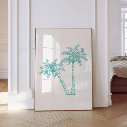 Summer Bikini Poster Fashion Bikini Shell Conch Palm Tree Wall Art Beach Print Ocean Home Living Room Bedroom Dorm Decoration