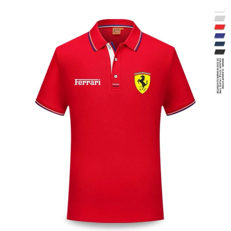 For Ferrari F430 Stradale 458 488 612 F12 High Quality F1 Racing Team Sport Training Short-sleeved Summer Men Women POLO T-shirt