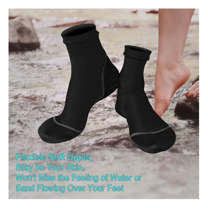 Neoprene Fin Socks for Sand Beach Volleyball Soccer Thin Polyester Uppers 1.5mm Neoprene Soles Sun Protection Water Shoes