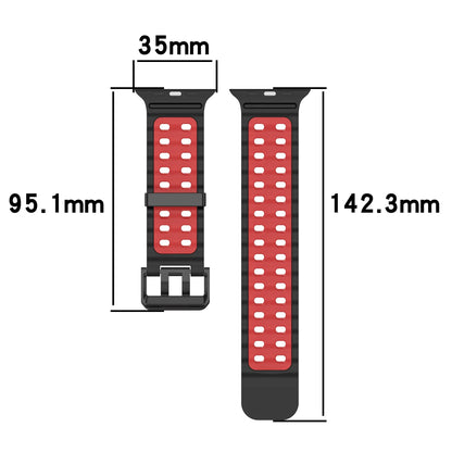 Two-Tone Ocean Silicone Strap for Apple Watch Ultra/2 49mm Sports Comfortable Lightweight Band iWatch 10 9 8 7 6 5 4 SE Bracelet