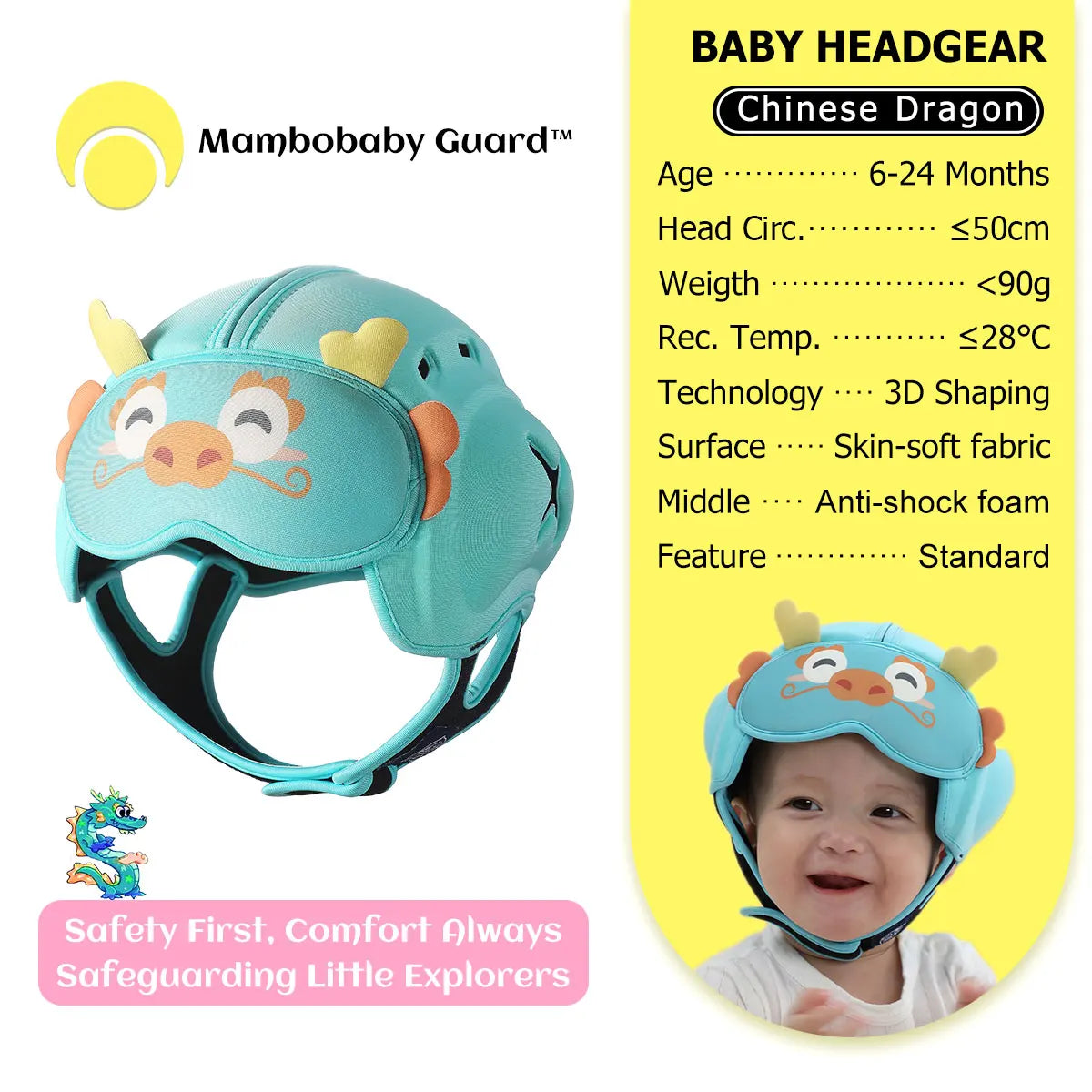 Mambobaby Guard Hat Rabbit Safe Anti-Shock Baby Helmet Toddler Head Protector Infant Headgear Learn Crawl Walk for Bump Fall