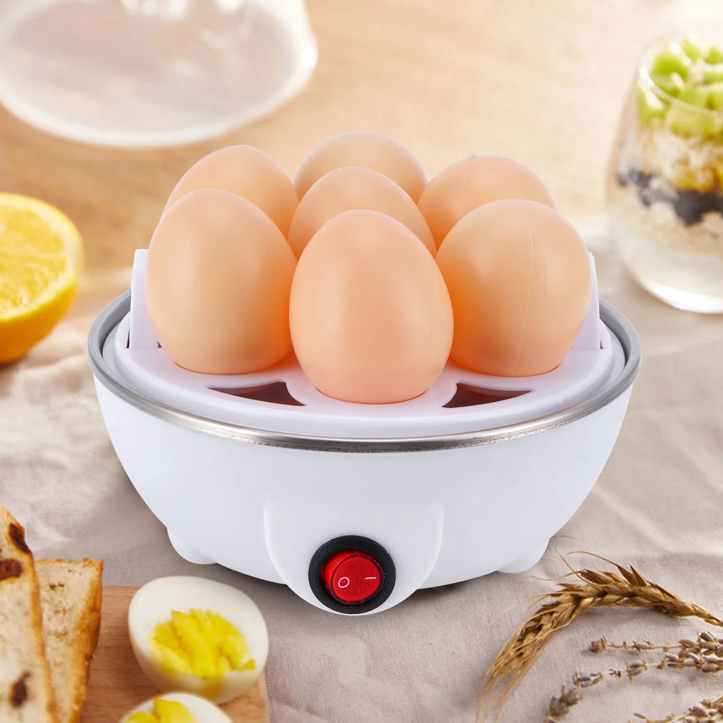 Multifunction Electric Egg Cooker Single Egg Boiler Kitchen Steamed Rapid Breakfast Cooking Appliances 110-220V