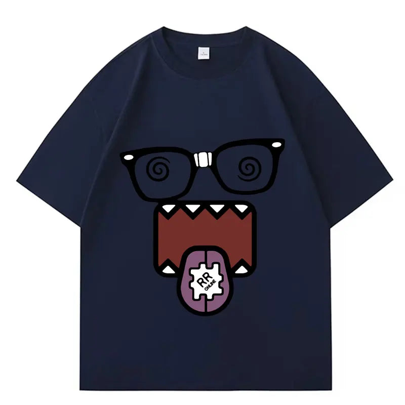 Domo Kun Funny Meme T Shirts Men's Women Clothes Classic Cotton Casual Tee Shirts Short Sleeve Oversized T-shirt Tops Streetwear
