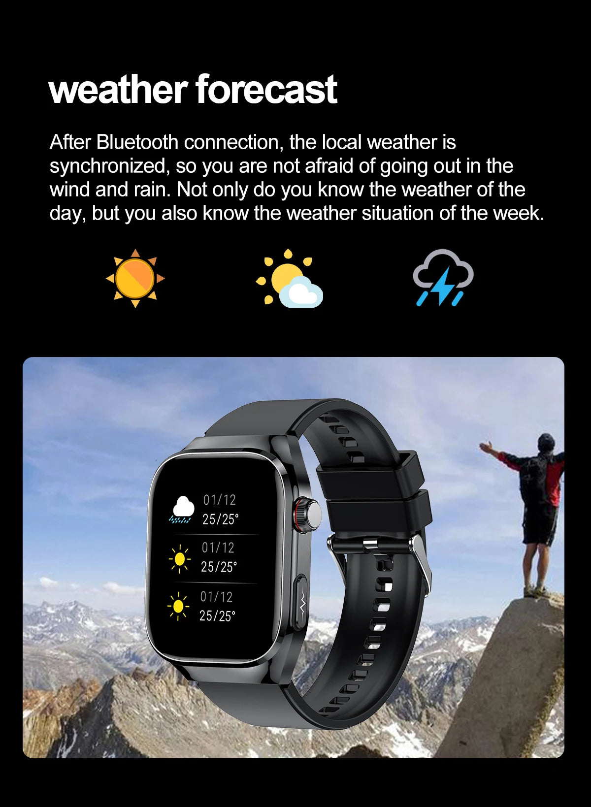 2025 New Smart Watch 2.04-inch AMOLED Screen Bluetooth Call IP68 Waterproof 650mA Sports Smartwatches Men Android Military-Grade