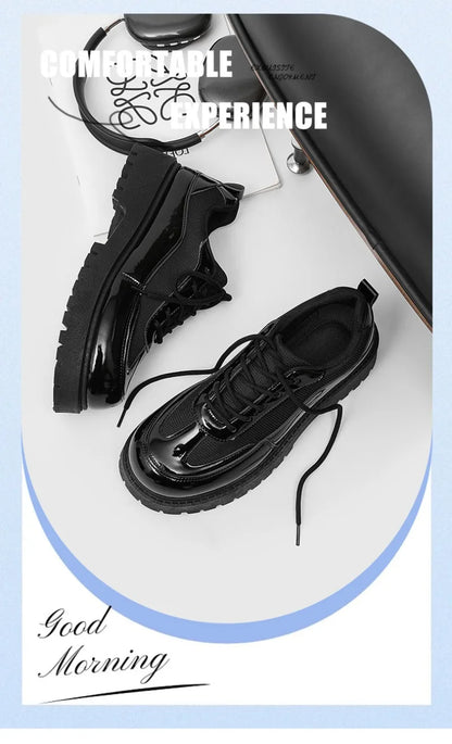 Shoes for Men High Quality Trend Casual Shoes Men Leather Original British Thick Sole Comfort Derby Shoes Sneaker Zapatos Hombre