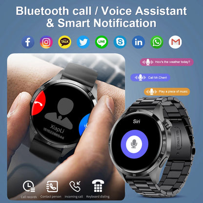 2026 New Watch Bluetooth Call Smart Watch Men GPS Outdoor Sports Fitness Heart Rate AI Voice Assistant Smartwatches Android IOS