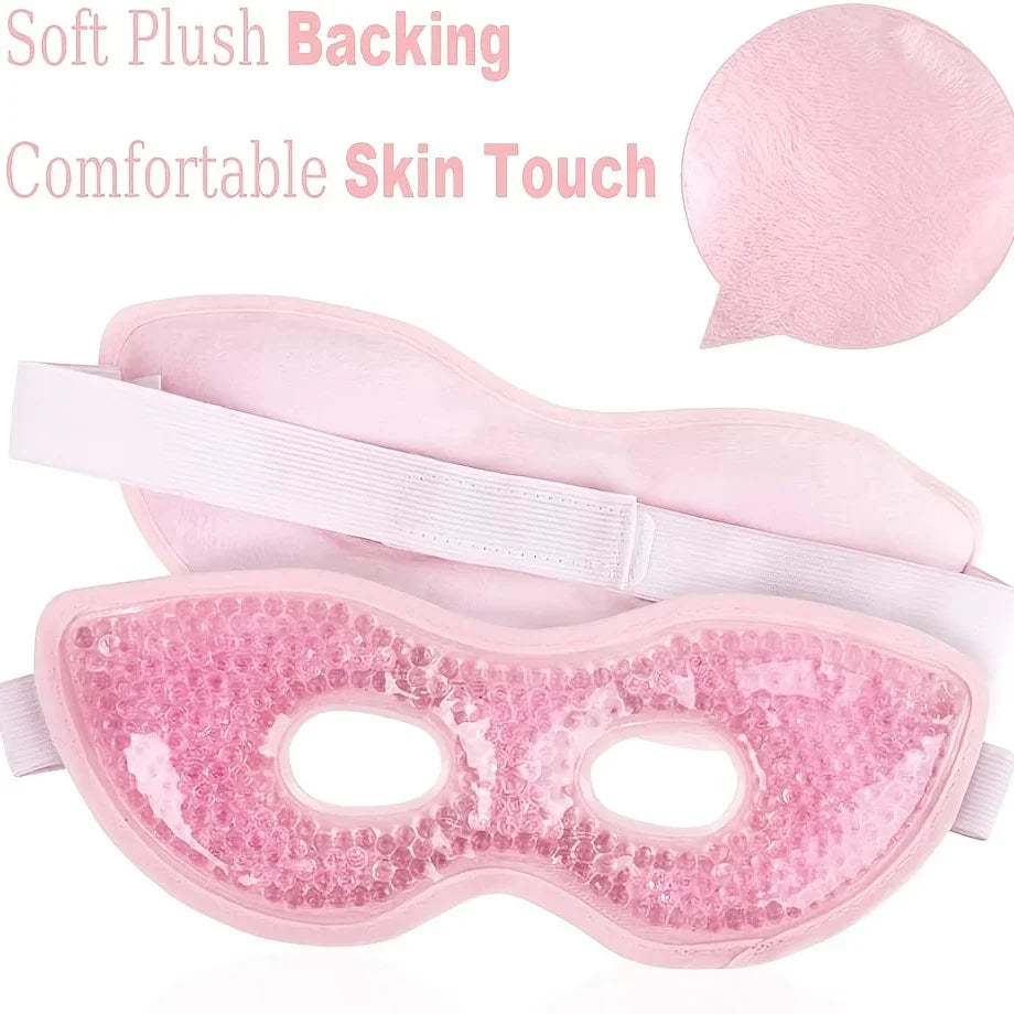 Cooling Gel Eye Mask with Eye Holes Cold Eye Packs for Puffiness & Swelling Reusable Hot Cold Compress Heat Ice Gel Pack