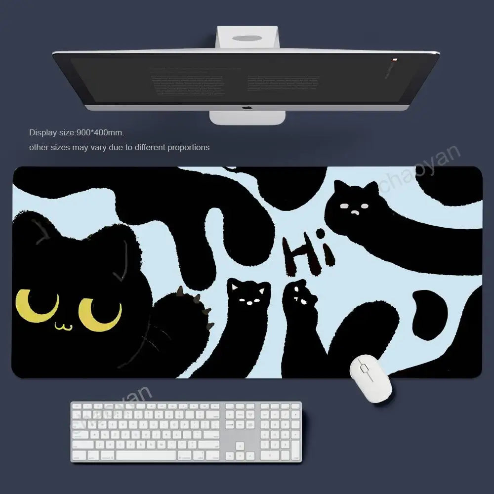 New line cute cat Mouse Pad Large Computer Office Game Table Mats XXL Rubber Anti-slip Gaming Keyboard Mousepads Long Desk Pads