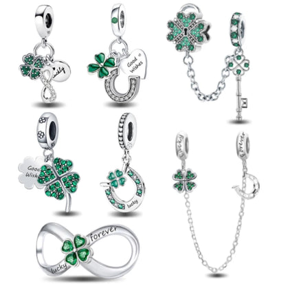 925 Sterling Silver Small Fresh Four Leaf Clover Series Charms Bead Diy Bracelet Necklace Making Gift Of High Quality Jewelry