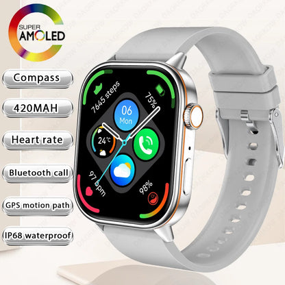 New smart watch for men and women HD AMOLED screen Heart Rate Bluetooth Call GPS tracking IP67 waterproof sports smart watch