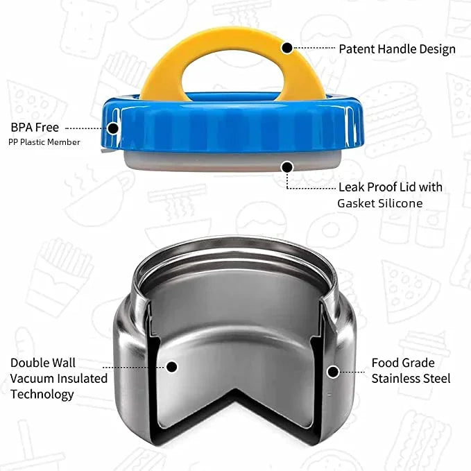 8oz Soup Thermo Wide Mouth Vacuum Insulated Food Jar for Hot&Cold Food, Leak Proof Stainless Steel Kids Lunch Container for Scho