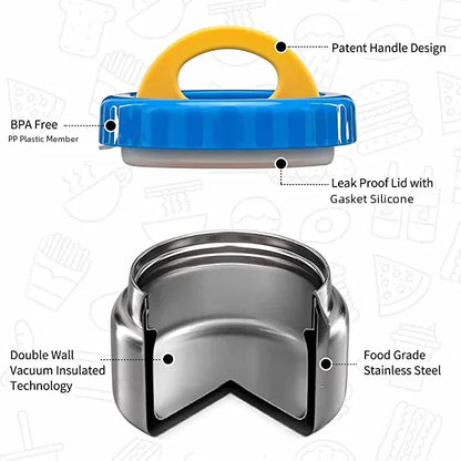 8oz Soup Thermo Wide Mouth Vacuum Insulated Food Jar for Hot&Cold Food, Leak Proof Stainless Steel Kids Lunch Container for Scho