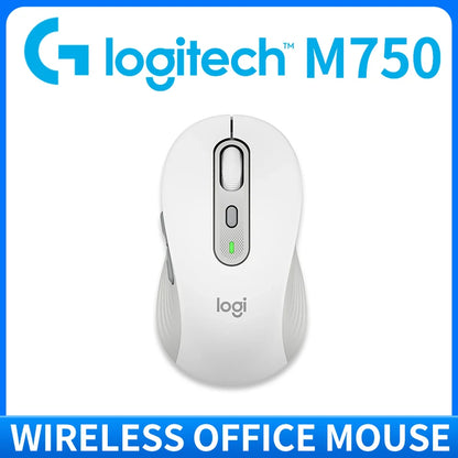 Logitech M750 Wireless Mouse Ergonomic Design Multi-Device Bluetooth & 2.4GHz Silent Click for Office Home PC Laptop