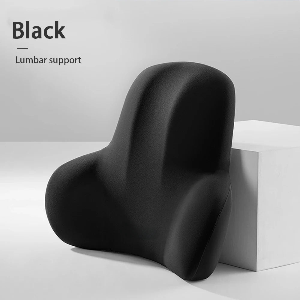 Car Neck Pillow Memory Foam Protective Lumbar Back Support Breathable Car Headrest Cushion Relieve Stress Car Seat Pillow