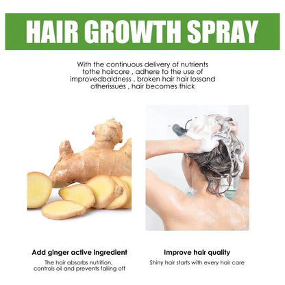 Fast Ginger Hair Growth Spray Roots Grow Anti Hair Loss Hair Regrowth Serum Scalp Damaged Repair Nourish Care Products Women Men