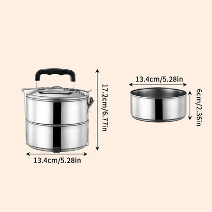 2/3/4/5 Layers Stainless Steel Lunch Box Lunch Container Heatable Portable Lunch Box Outdoor Thickened Large Capacity Pot