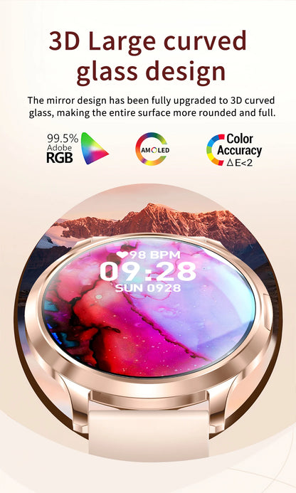 2025 New Smart Watch For Women Gift 1.32 Inch Full Touch Screen Sports Fitness Watches Bluetooth Calls Digital Smartwatch Ladies