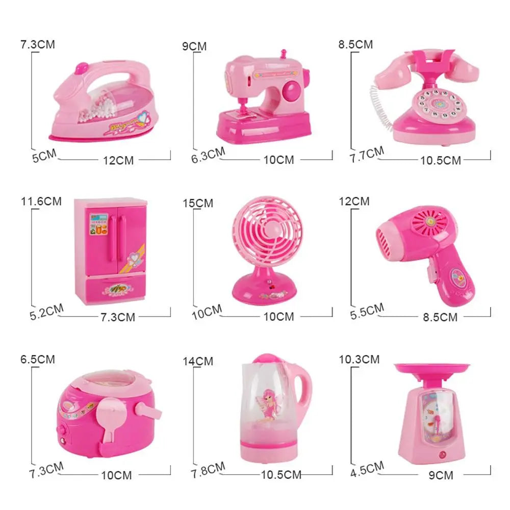 Coffee Machine Household Appliances Toys Toaster Blender Vacuum Cleaner Pretend Play Set Cooking Sweeper Kitchen Toys Boy Girl