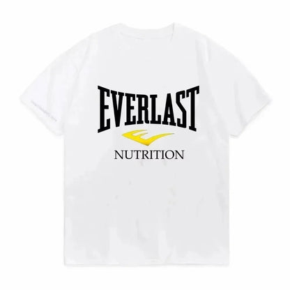 Summer Boxing EVERLAST Men's T-shirt Loose Casual Short Sleeves Women's O-Neck T Shirt Cotton Tee Fitness Sports Tops Streetwear