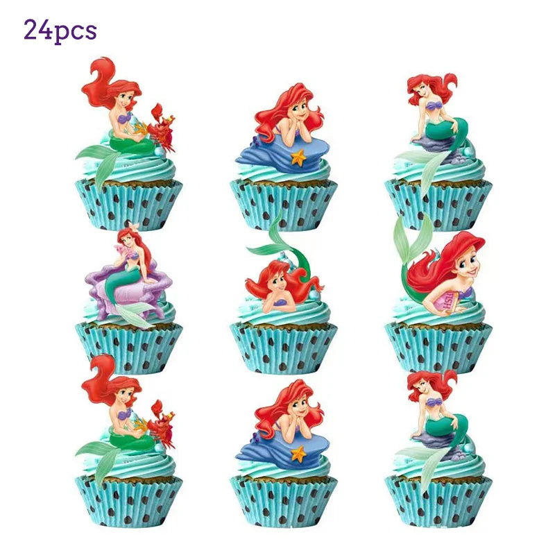 The Little Mermaid Birthday Party Decoration Princess Ariel Paper Napkin Plate Cup Tablecloth Balloons Kids Baby Shower Supplies