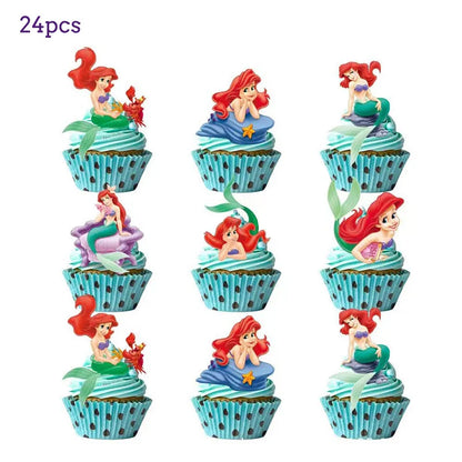 The Little Mermaid Birthday Party Decoration Princess Ariel Paper Napkin Plate Cup Tablecloth Balloons Kids Baby Shower Supplies