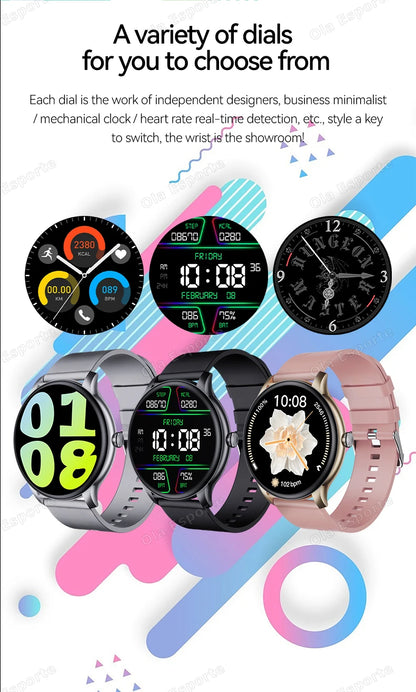 New Smart Watch 2025 Men Women Full Touch Screen Sport Fitness Watch IP67 Waterproof Bluetooth Call For Android IOS Smartwatch