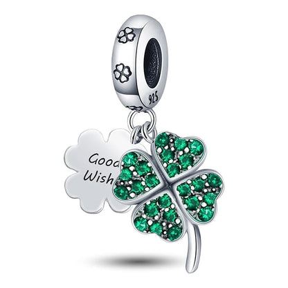 925 Sterling Silver Small Fresh Four Leaf Clover Series Charms Bead Diy Bracelet Necklace Making Gift Of High Quality Jewelry