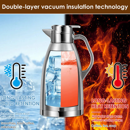 2.3L Double Wall Insulated Jug Stainless Steel Vacuum Flasks Office Hot Coffee Thermos Insulation Kettle Hot Water Thermos Pot